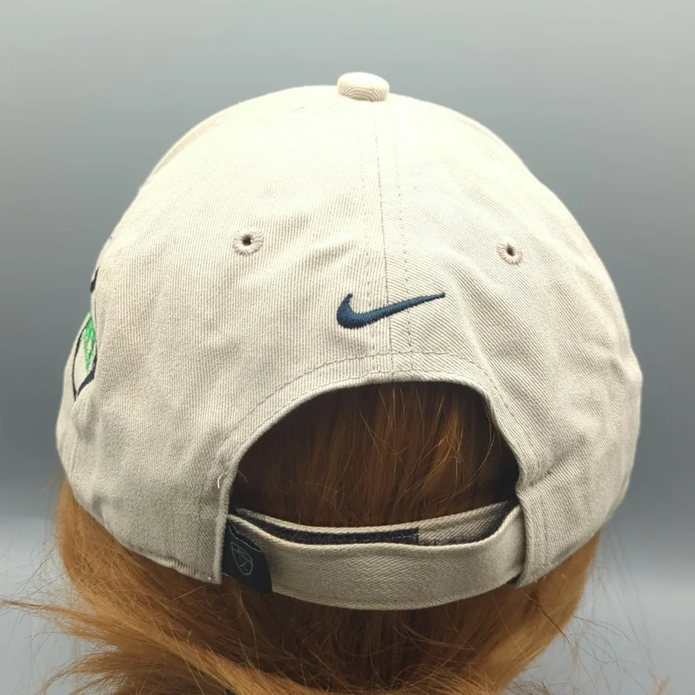 Vintage Darrell Pollack Dp9 Foundation Nike Golf Hat Cap Khaki Tan Swoosh OSFA